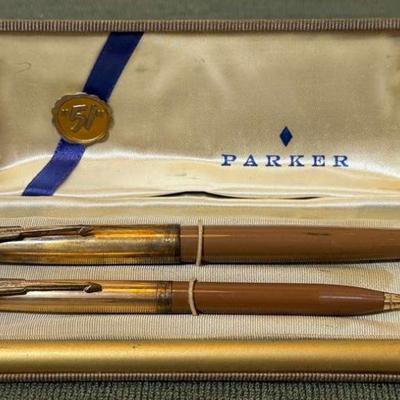 Parker 51 vacumatic double jewel pen set