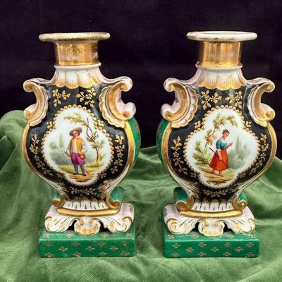 Pair of porcelain tulip vases likely 19th century