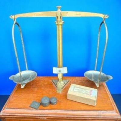 19thc oertling london scruple:apothecary scale