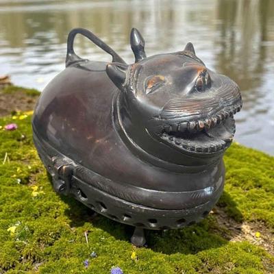 An animal form metal censer