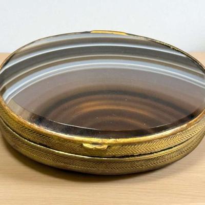 Scottish agate ormolu oval snuff box 1850 1900