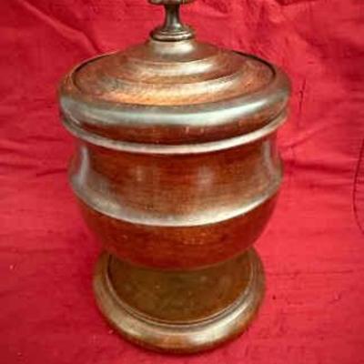 Antique treen lidded tobacco spice jar