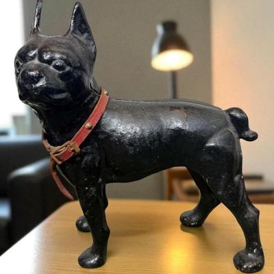 Antique cast iron boston terrier door stop