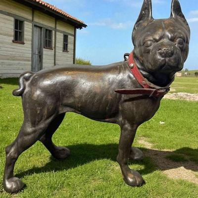 Antique cast iron boston terrier door stop