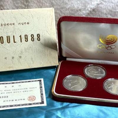 Seoul 1988 olympics proof silver coin set 2
