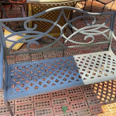 Metal outdoor bench