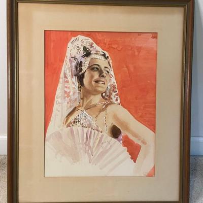 Watercolor portrait of a dancer