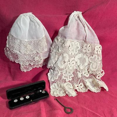 Antique handmade lace ascot accessories