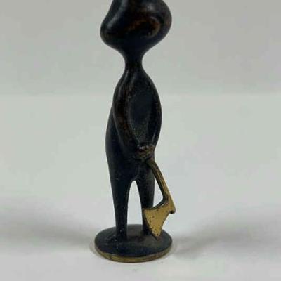 Vintage bronze karl hagenauer whw figure indian with axe