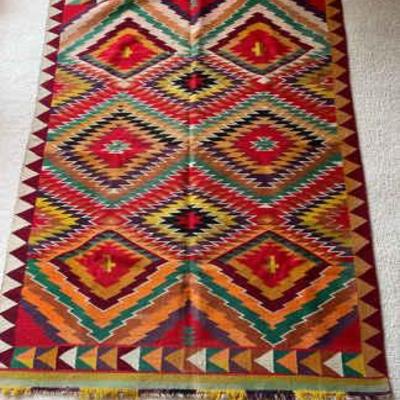Handmade rug possibly kilim