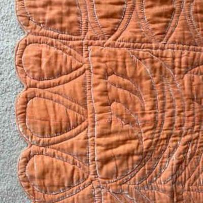 Vintage brown satin peach velvet blaket