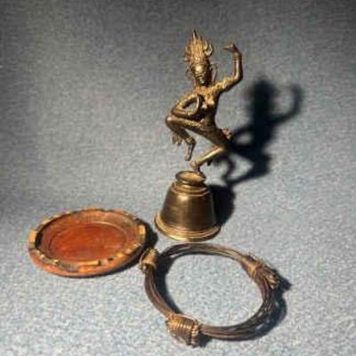 Antique brass buddhist table bell