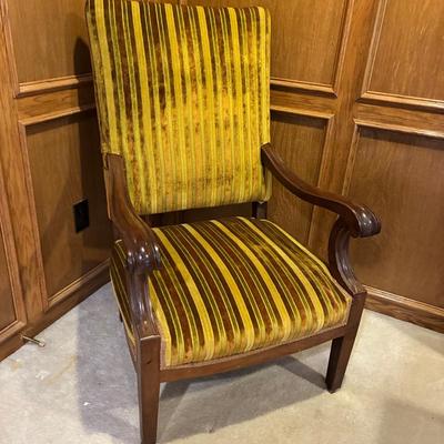 Vintage Velvet Stripe Chair 