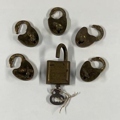 Antique brass small padlocks eagle lock company