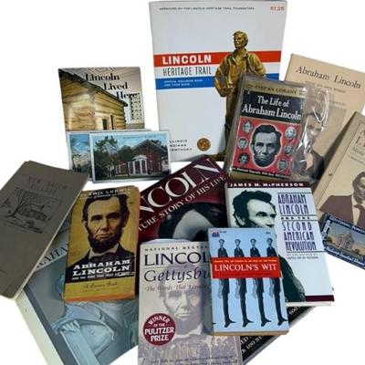 Lincoln lot books, pamphlets, postcards