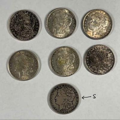 1921 morgan silver dollars 7 total 1 s