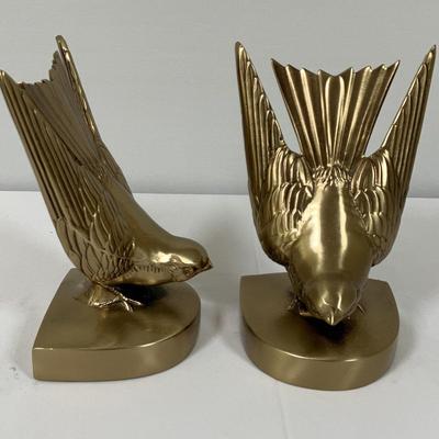 PM Craftsman Brass Swallow Bookends