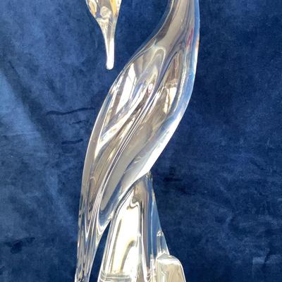 14” Bird Figurine -  Daum Crystal - France