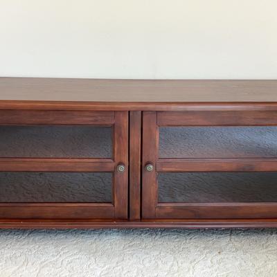Entertainment TV Console with Glass Doors