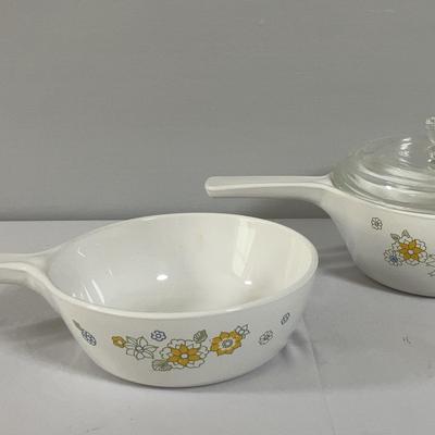 Two Piece "Floral Bouquet" Corningware Set