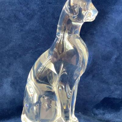 6" Baccarat Crystal Cat Figurine 