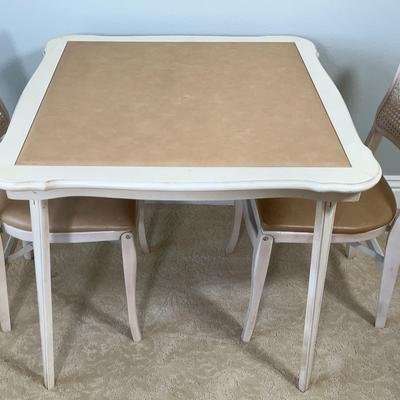 Vintage Folding Card Table With Two Chairs