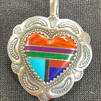 .925 Sterling Silver Heishi Native American Charm 