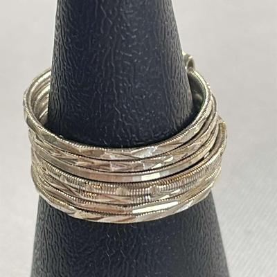 .925 Sterling Silver 7 Band Ring, Size 6 