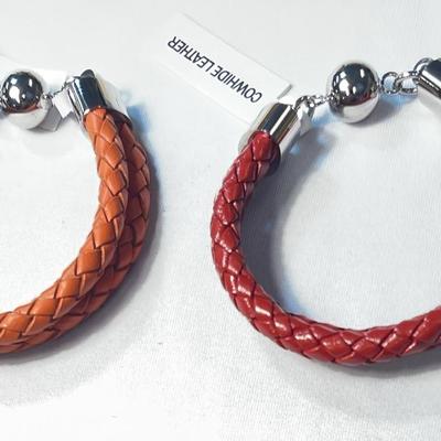 Steel By Design Cowhide Leather Bracelets (2)
