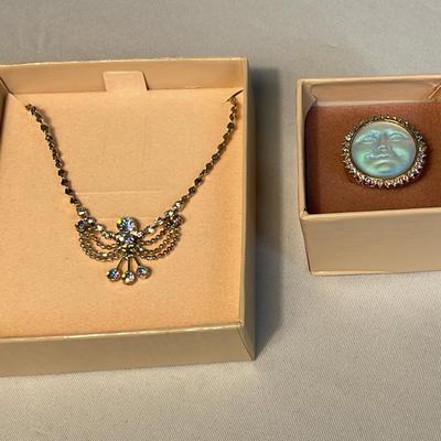 Kirks Folly Moon Face Ring (1) & Baby 14” Angel Chain (1)