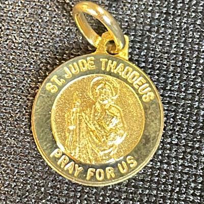 14K Saint Jude Thaddeus Religious Metal Charm