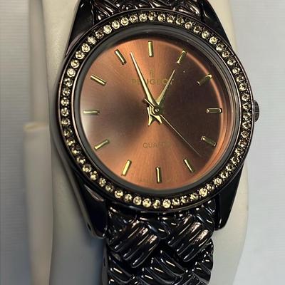Peugeot Basketweave Brown Faced Watch