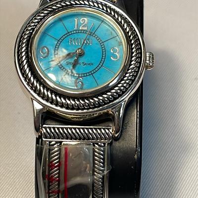 Ecclissi Sterling Silver Turquoise Color Watch