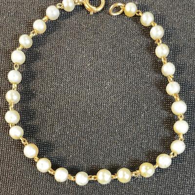 14K Cultured Pearl 7” Bracelet