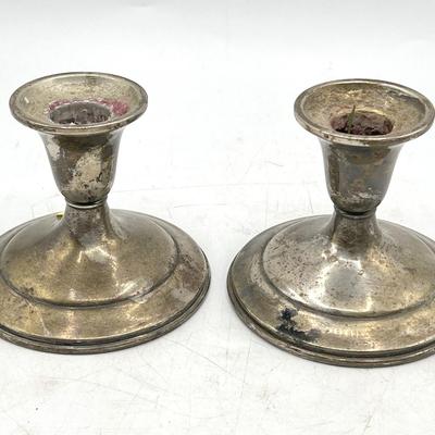 Pair of Weighted Sterling Silver Candlesticks