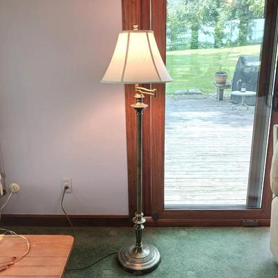 Brass Swing Arm Standing Lamp