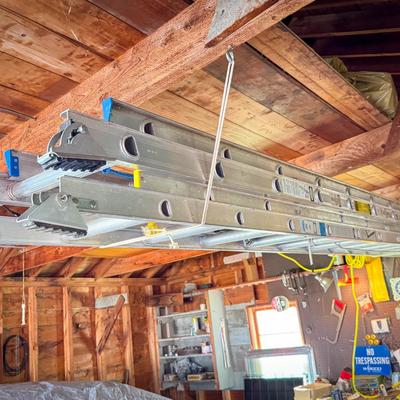 (2) Strapped Ladders Extendable
