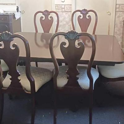 Wooden Table & (6) Chairs Set