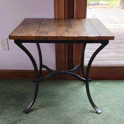 Rustic Wood & Iron End Table
