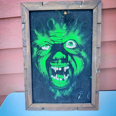 Black Velvet Wolfman Painting