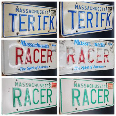 (6) Old License Plates — RACER Vanity Plate & TERIFK