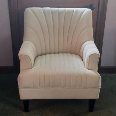 White Upholstered Arm Chair