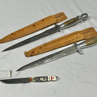 Vintage Greek Mourning Knife & Spanish/Mexican Cultural “Barateros & Bowie” Fighting Daggers 