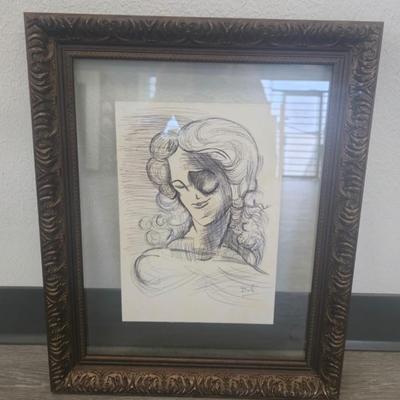 Picasso sketch on vintage paper