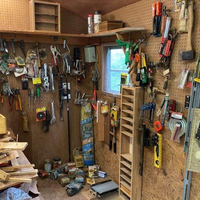 Workshop Supplies Featuring Hand Tools, Dovetail Jig, Levelers & More