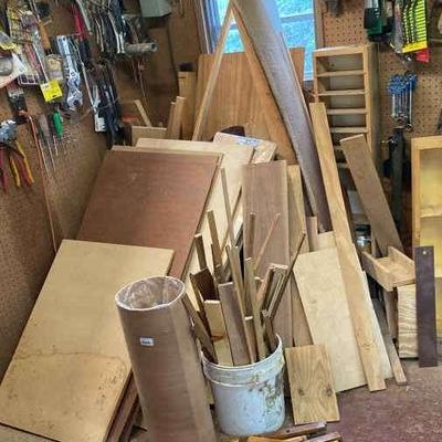 Workshop Wood Materials Featuring Boards, Dowels & Shelf Piece