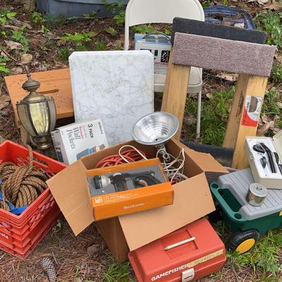 Home & Garage Utility Bundle – Dolly Set, Garden Seat, Tackle Box & More