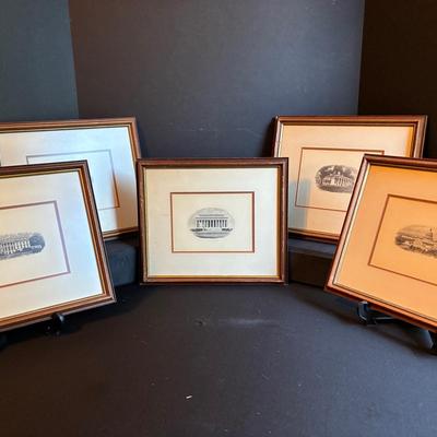 Nation’s Capital Historic Architecture Prints, Set Of 5