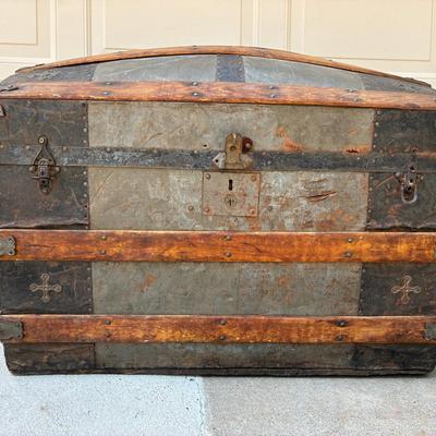 Antique Steamer Treasure Trunk