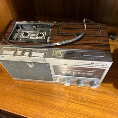 vintage General Electric (GE) AM/FM Clock Radio and Cassette Player